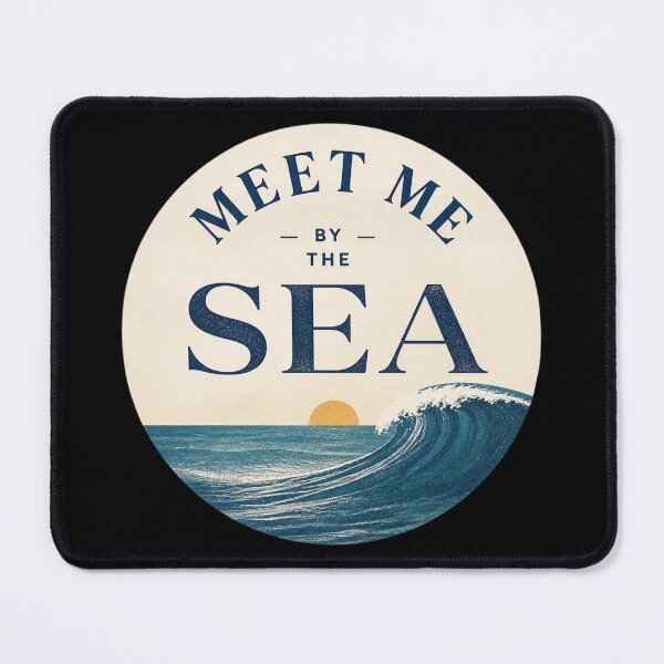 Item preview, Meet Me by the Sea Vintage Ocean Wave Retro Beach Surfing Design designed and sold by limos.