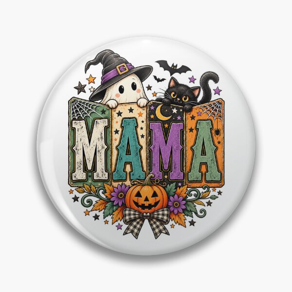 Item preview, Mama Halloween Witch Ghost Cat Pumpkin Fall Spooky Vintage Design designed and sold by xghambo.