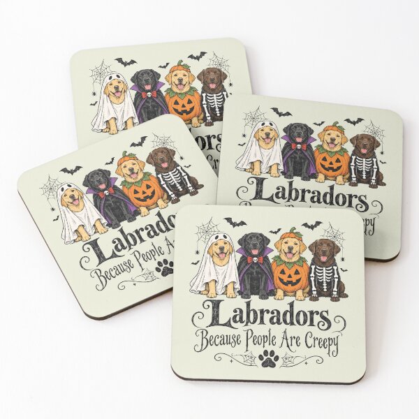 Item preview, Funny Labradors Because People are Creepy Halloween Dogs designed and sold by HokutoKaiStore.