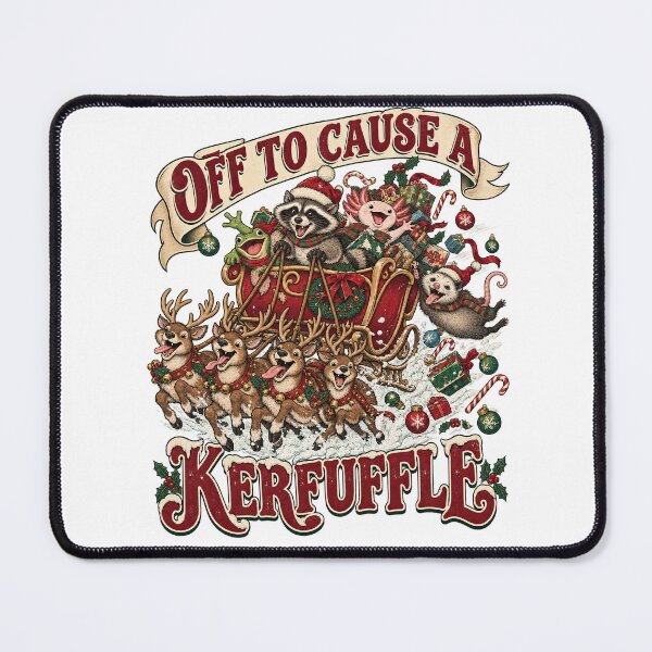 Item preview, Kerfuffle Christmas Reindeer Sleigh Funny Holiday Animals Vintage Design designed and sold by xghambo.