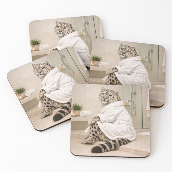 Item preview, Snow Leopard White Bathrobe designed and sold by Sillytoe.