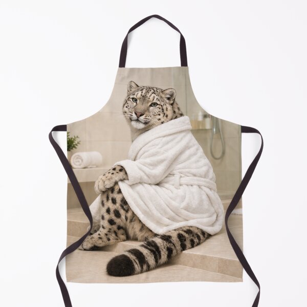 Item preview, Snow Leopard White Bathrobe designed and sold by Sillytoe.