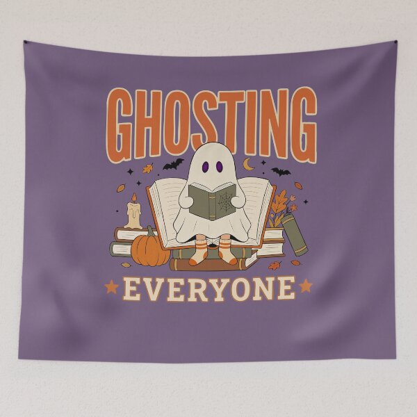 Item preview, Ghosted Everyone Spooky Halloween Reader Book Lover Humor designed and sold by FreshVibe Prints.
