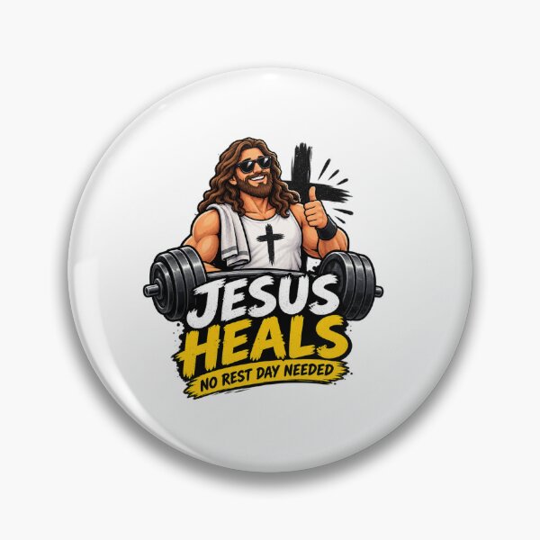 Item preview, Jesus Heals Funny Christian Faith Humor weight lifting  designed and sold by Obinne.