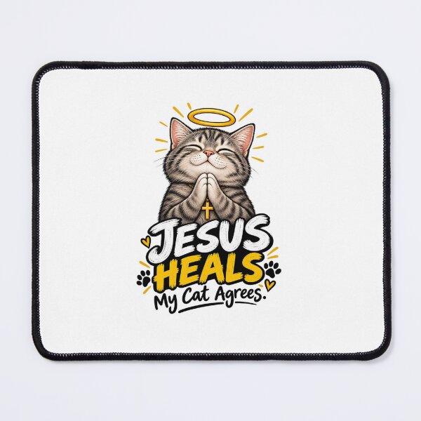 Item preview, Jesus Heals : Funny Christian Faith Humor cat designed and sold by Obinne.