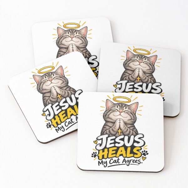 Item preview, Jesus Heals : Funny Christian Faith Humor cat designed and sold by Obinne.