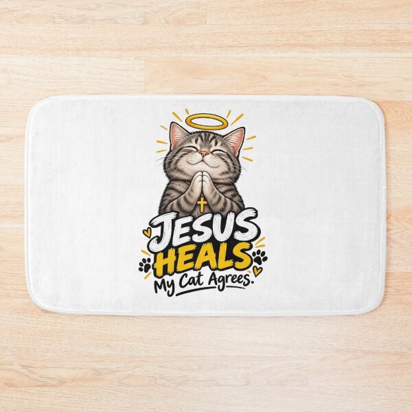 Item preview, Jesus Heals : Funny Christian Faith Humor cat designed and sold by Obinne.