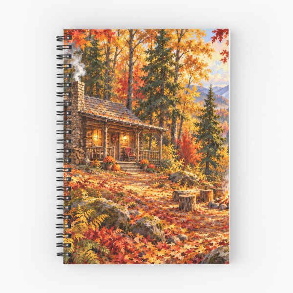 Item preview, Cabin with Sunshine in Autumn Forest designed and sold by scicilysimonee.