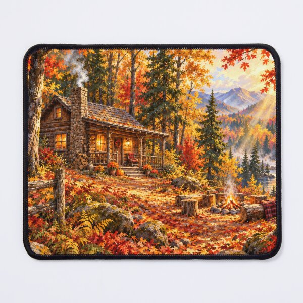 Item preview, Cabin with Sunshine in Autumn Forest designed and sold by scicilysimonee.