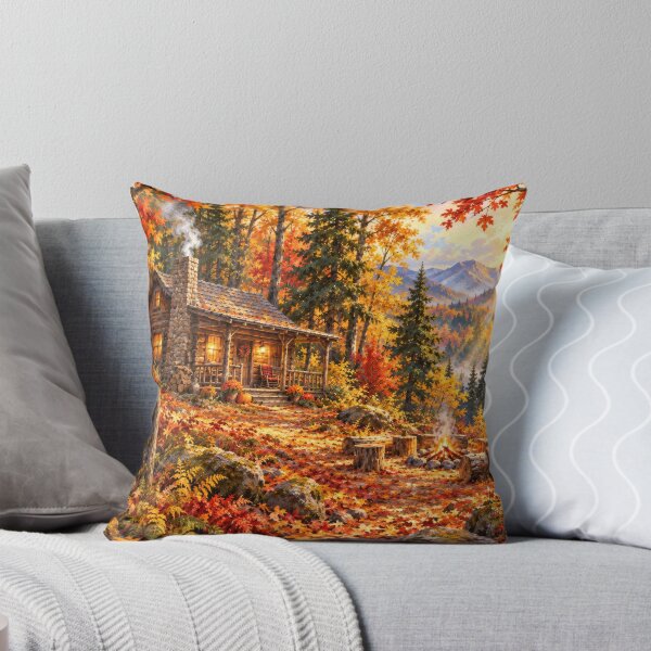Item preview, Cabin with Sunshine in Autumn Forest designed and sold by scicilysimonee.