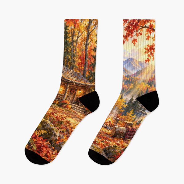 Item preview, Cabin with Sunshine in Autumn Forest designed and sold by scicilysimonee.