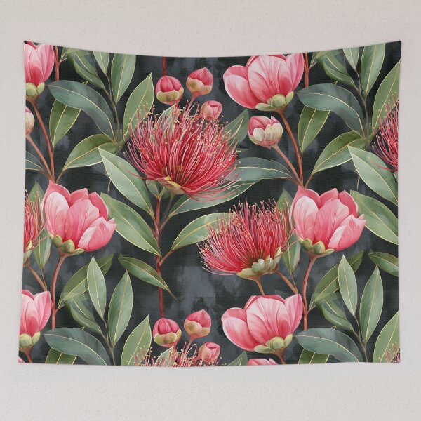 Item preview, Midnight Pōhutukawa Aotearoa Botanical Pattern designed and sold by haleymaree.
