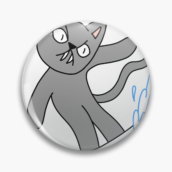 Item preview, mean cat surfing - gray designed and sold by motherbrainart.