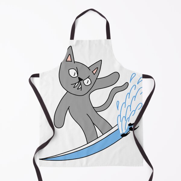Item preview, mean cat surfing - gray designed and sold by motherbrainart.