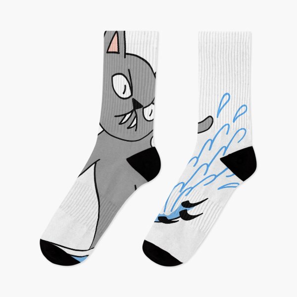 Item preview, mean cat surfing - gray designed and sold by motherbrainart.