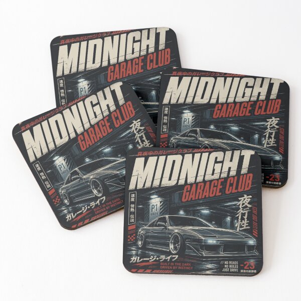Item preview, Midnight Garage Club Vintage JDM Tuner Car Street Racing Automotive T-Shirt designed and sold by limos.