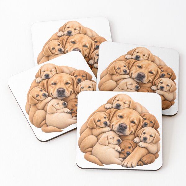 Item preview, Labrador Family Love – Adorable Puppy Cuddle Pile designed and sold by builtforyou.