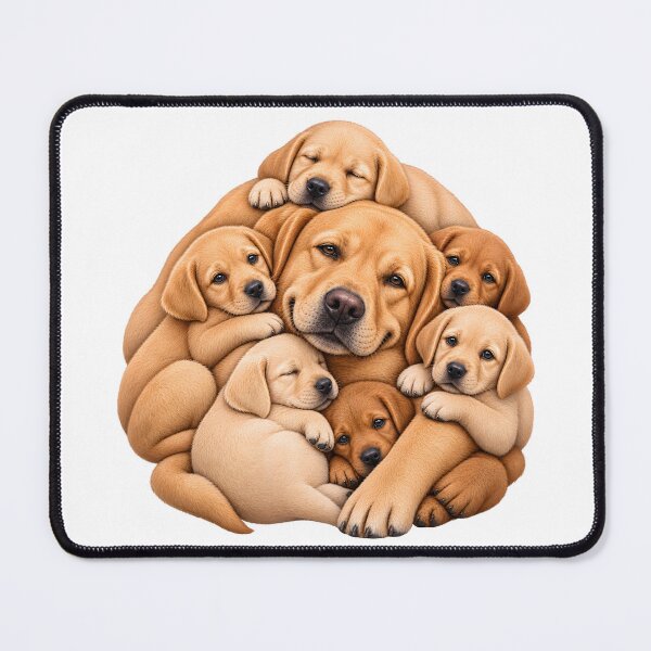 Item preview, Labrador Family Love – Adorable Puppy Cuddle Pile designed and sold by builtforyou.
