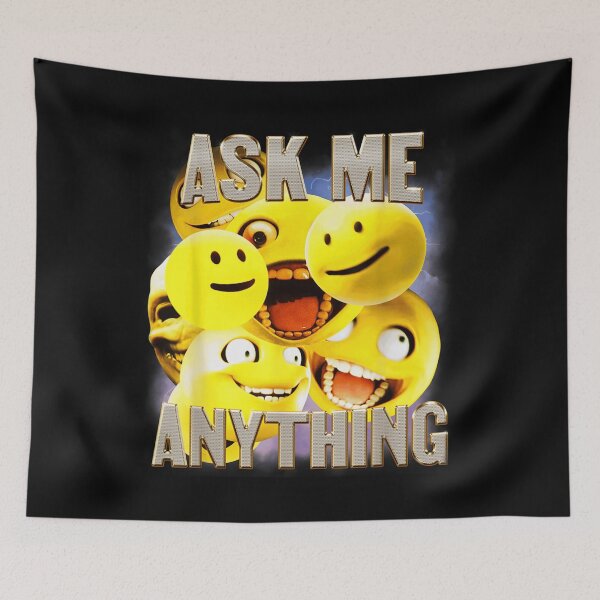 Item preview, Ask Me Anything Funny Smiley Faces Bootleg Retro Meme Vintage designed and sold by Creative Spark.