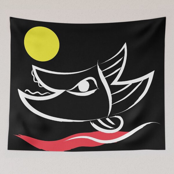 Item preview, Fish Cat Under Moonlight – Surreal Night Animal Art designed and sold by metadorcreative.