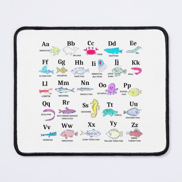 Item preview, Hand Drawn Ocean Fish ABC designed and sold by Boy and Belugee Studio.