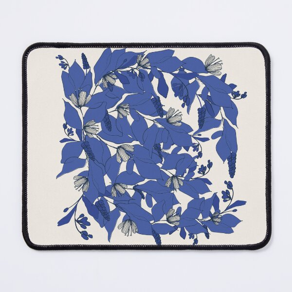 Item preview, Cobalt Blue Botanical Leaf Pattern designed and sold by yara.lahdo.
