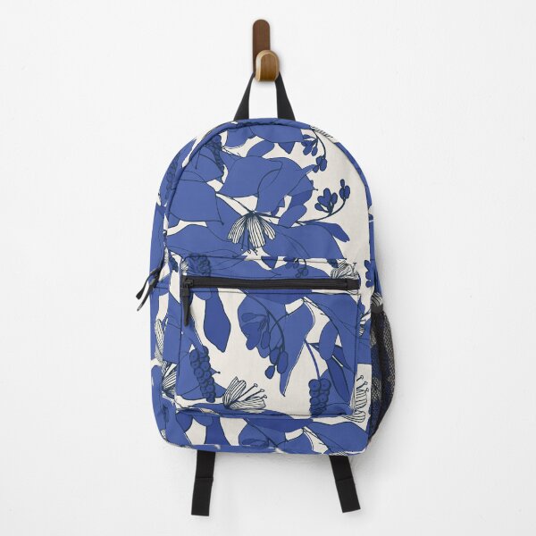 Item preview, Cobalt Blue Botanical Leaf Pattern designed and sold by yara.lahdo.