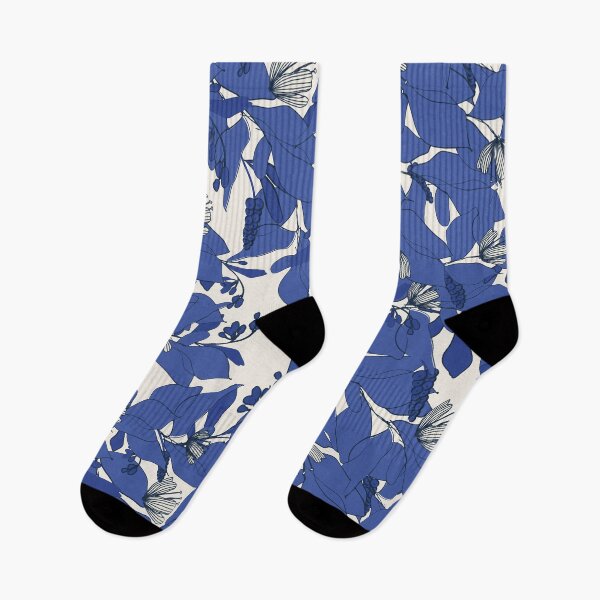 Item preview, Cobalt Blue Botanical Leaf Pattern designed and sold by yara.lahdo.