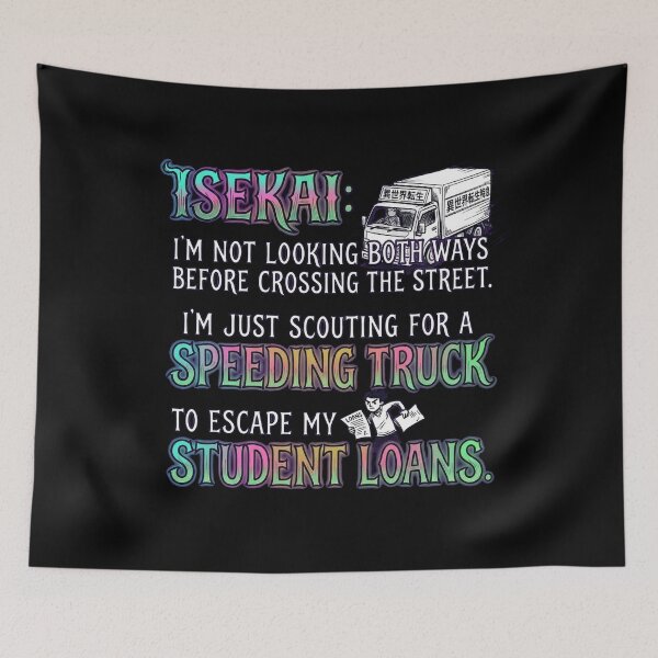 Item preview, I'm not looking both ways before crossing the street. I'm just scouting for a speeding truck to escape my student loans. designed and sold by jrzvibe.