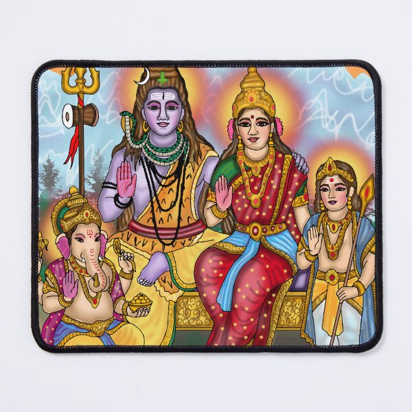 Item preview, Lord Shiva's Family Digital Drawing | Hindu Divine Family Artwork designed and sold by Harshit_Digital_Arts.