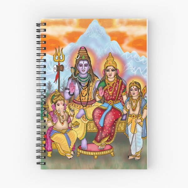 Item preview, Lord Shiva's Family Digital Drawing | Hindu Divine Family Artwork designed and sold by Harshit_Digital_Arts.