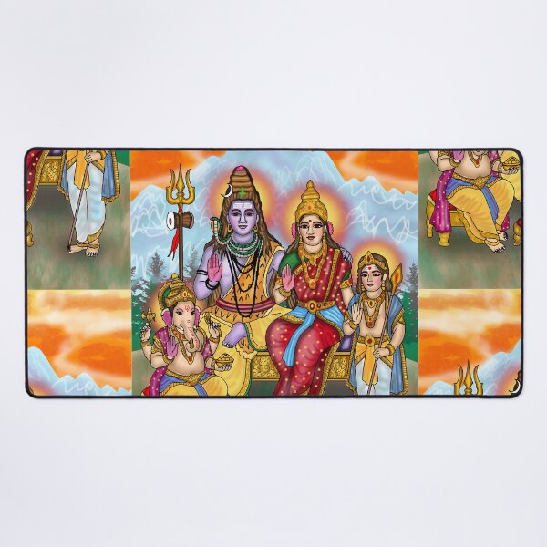 Item preview, Lord Shiva's Family Digital Drawing | Hindu Divine Family Artwork designed and sold by Harshit_Digital_Arts.