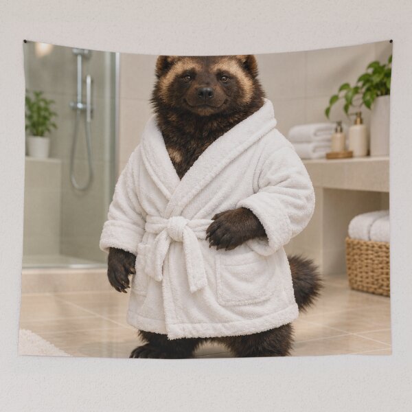 Item preview, Wolverine White Bathrobe designed and sold by Sillytoe.