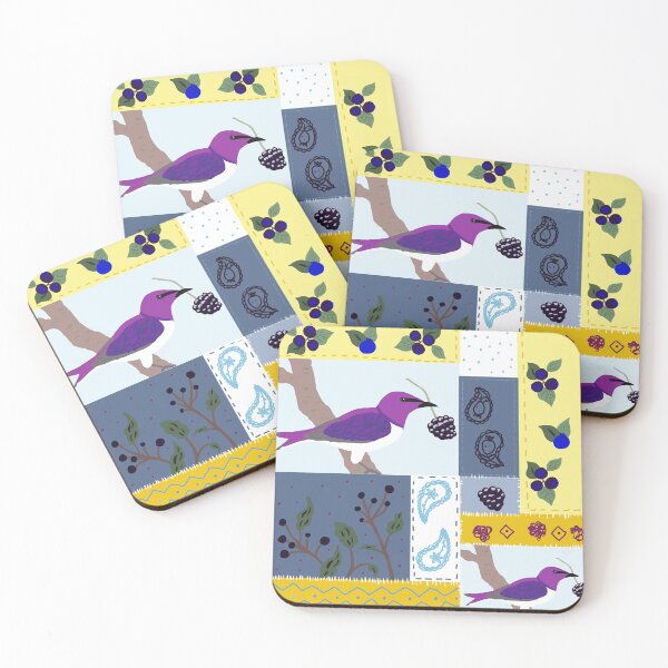 Item preview, Patchwork Cottagecore Bird And Berries  designed and sold by Designs by Sara Felton.