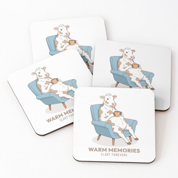 Item preview, Cow Drinking Coffee Morning Routine Vintage Aesthetic designed and sold by COZY VINTAGE animal.