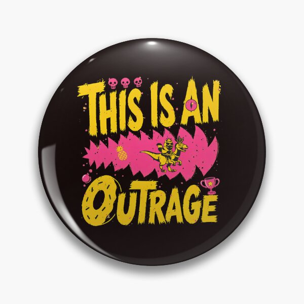 Item preview, This Is An Outrage Funny Dino Rider Graphic designed and sold by FlipStrawSpot.
