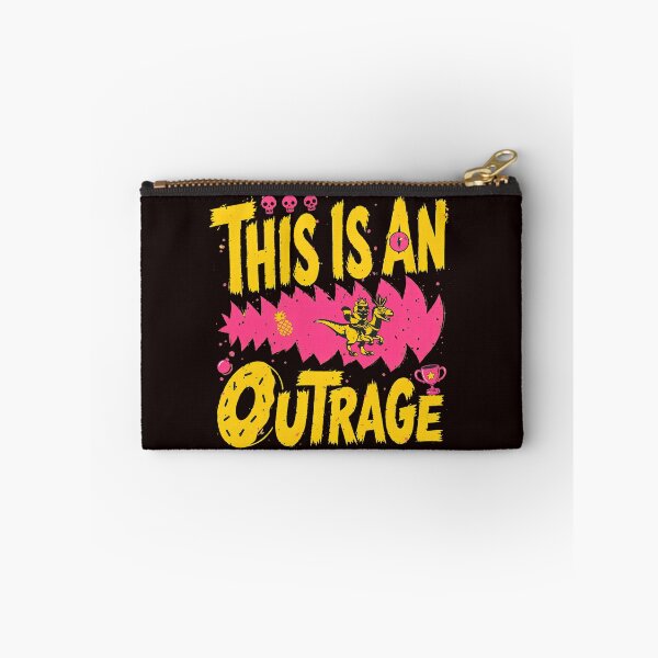 Item preview, This Is An Outrage Funny Dino Rider Graphic designed and sold by FlipStrawSpot.