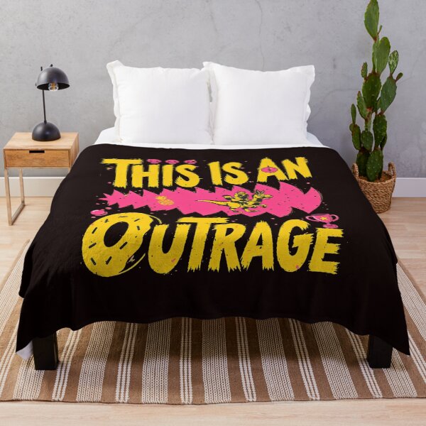 Item preview, This Is An Outrage Funny Dino Rider Graphic designed and sold by FlipStrawSpot.