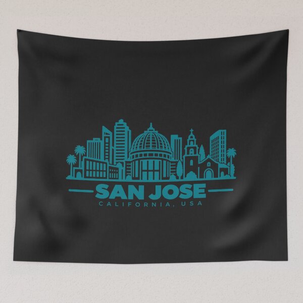 Item preview, San Jose California USA Line Art Skyline Poster designed and sold by CMYKStudio.