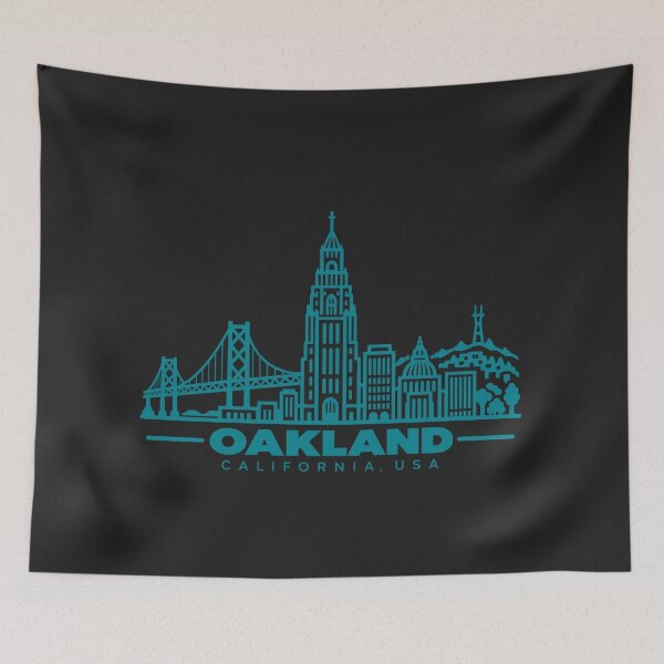 Item preview, Oakland California USA Line Art Skyline Poster designed and sold by CMYKStudio.