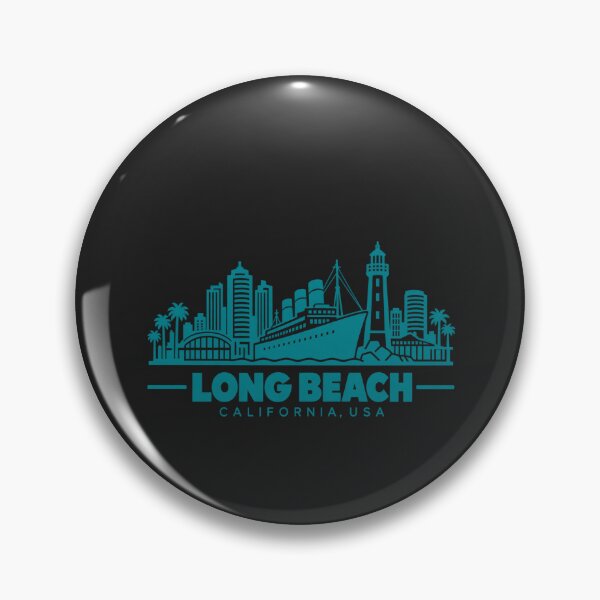 Artikelvorschau, Long Beach, Kalifornien, USA – Küstenlinien-Poster (Linienzeichnung) entworfen und verkauft von CMYKStudio.