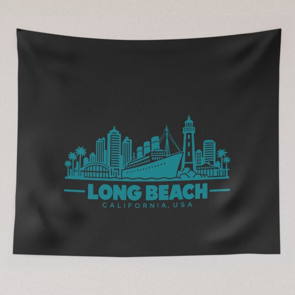 Artikelvorschau, Long Beach, Kalifornien, USA – Küstenlinien-Poster (Linienzeichnung) entworfen und verkauft von CMYKStudio.