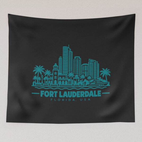Item preview, Fort Lauderdale Florida USA Line Art Coastline Poster designed and sold by CMYKStudio.