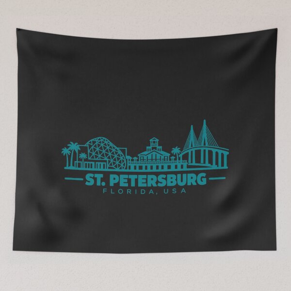 Item preview, St Petersburg Florida USA Line Art Skyline Poster designed and sold by CMYKStudio.