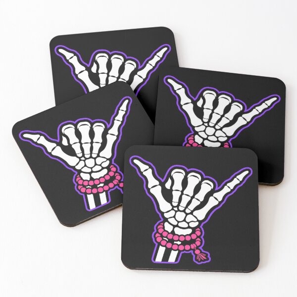 Item preview, neon skeleton - skater hand sign  designed and sold by LazyDayzCo.