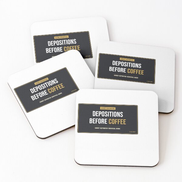 Item preview, Depositions Before Coffee Court Reporter designed and sold by SlowMadeShelf.