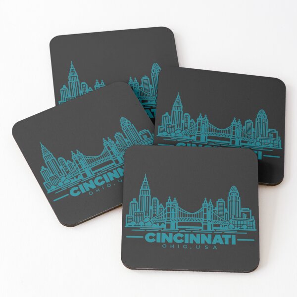 Artikelvorschau, Cincinnati Ohio USA Linienkunst-Skyline-Poster entworfen und verkauft von CMYKStudio.