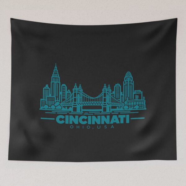 Item preview, Cincinnati Ohio USA Line Art Skyline Poster designed and sold by CMYKStudio.