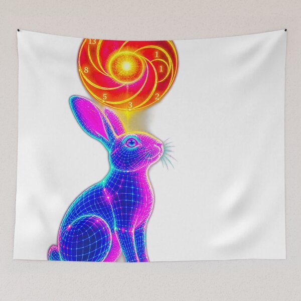 Item preview, Vaporwave Molten Sun Hare - Cyberpunk Neon Rabbit designed and sold by A E S T H E T A T A G.