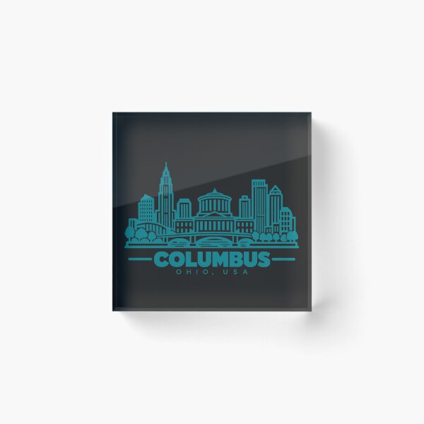 Aperçu de l'œuvre Affiche de la skyline de Columbus, Ohio, États-Unis (dessin au trait) créée et vendue par CMYKStudio.